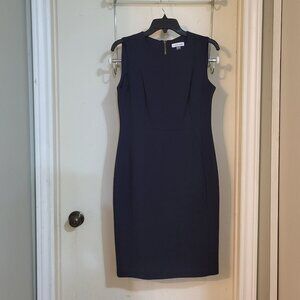 Calvin Klein Womens Sleeveless Sheath Dress - Size 8.  Dark Navy Blue
